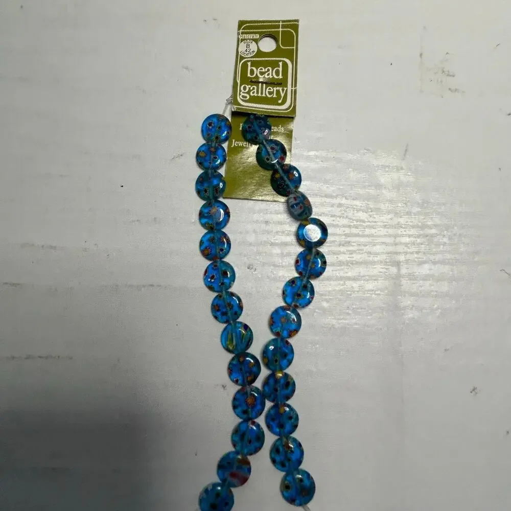 Bead Gallery Millefiori Jasper Turquoise Bead Lot 7 Cards